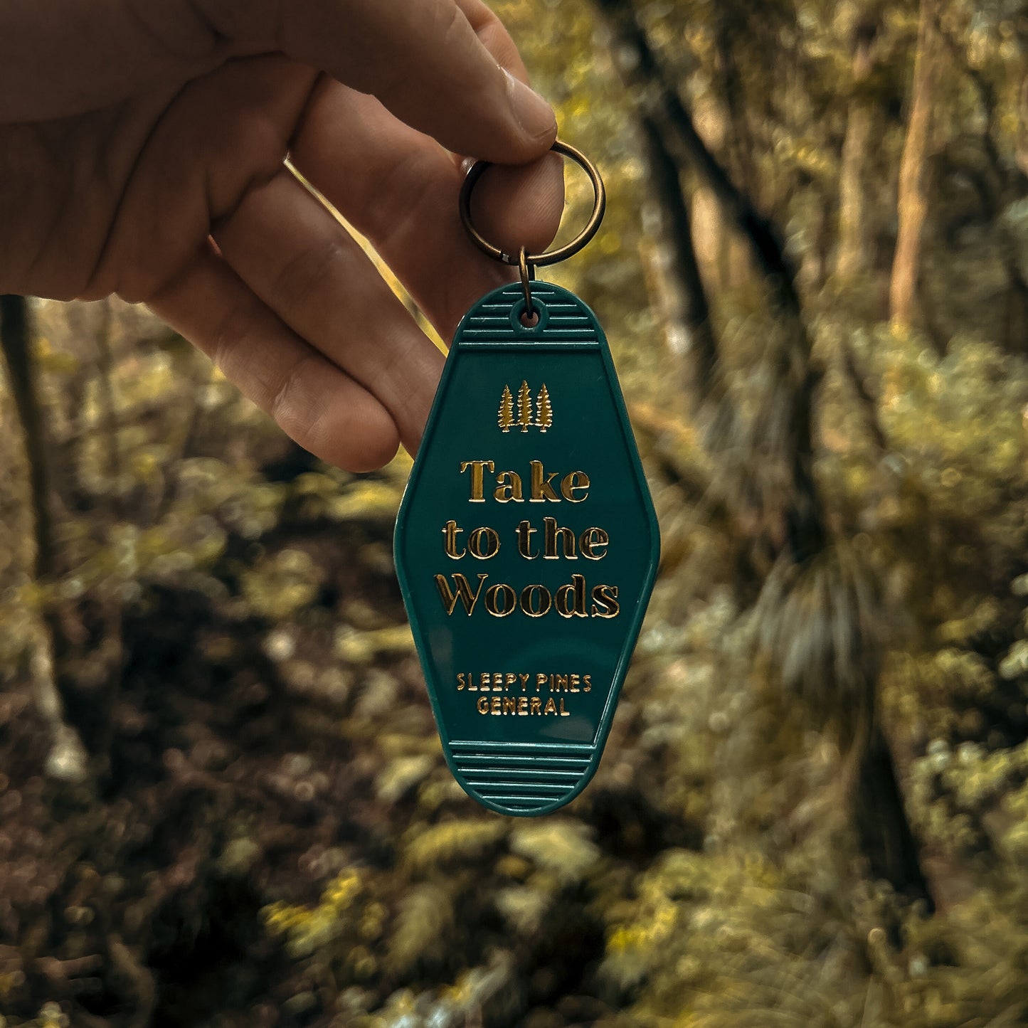 Take To The Woods Vintage Motel Keychain