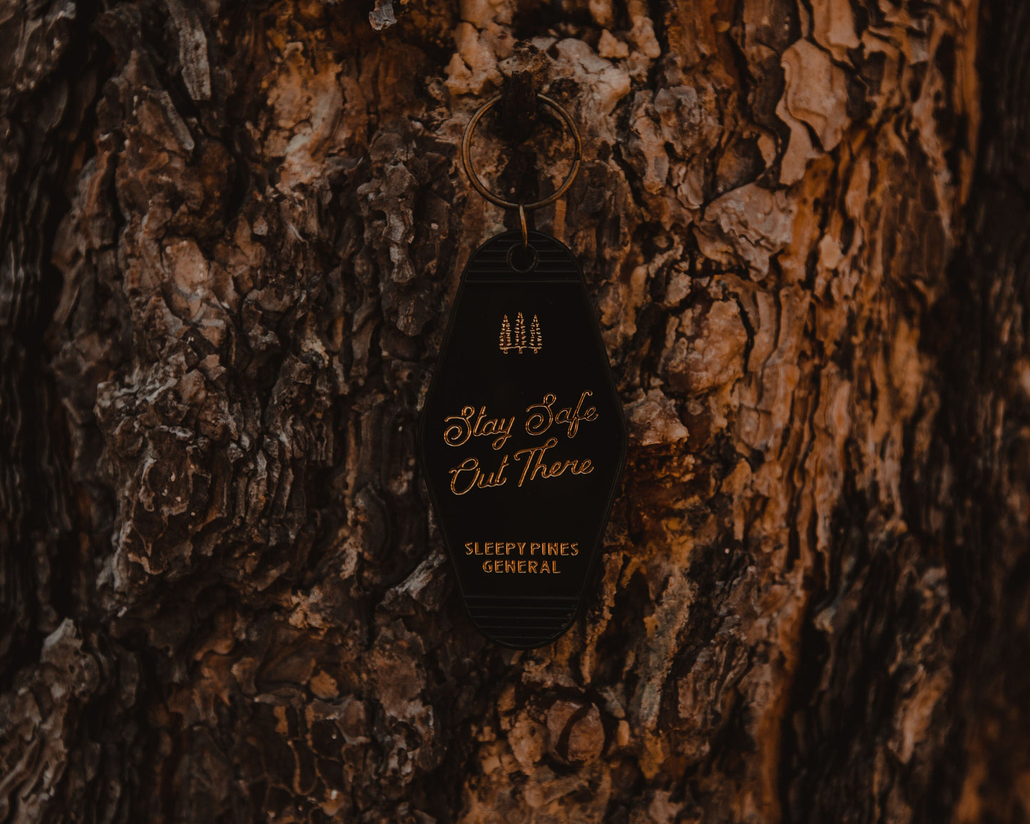Stay Safe Out There Vintage Motel Keychain