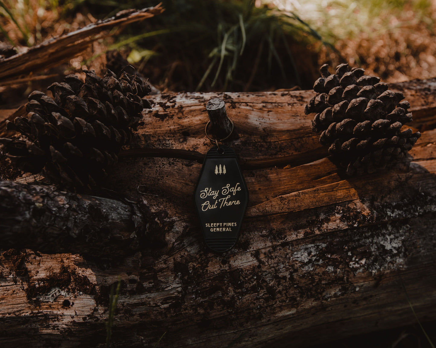 Stay Safe Out There Vintage Motel Keychain