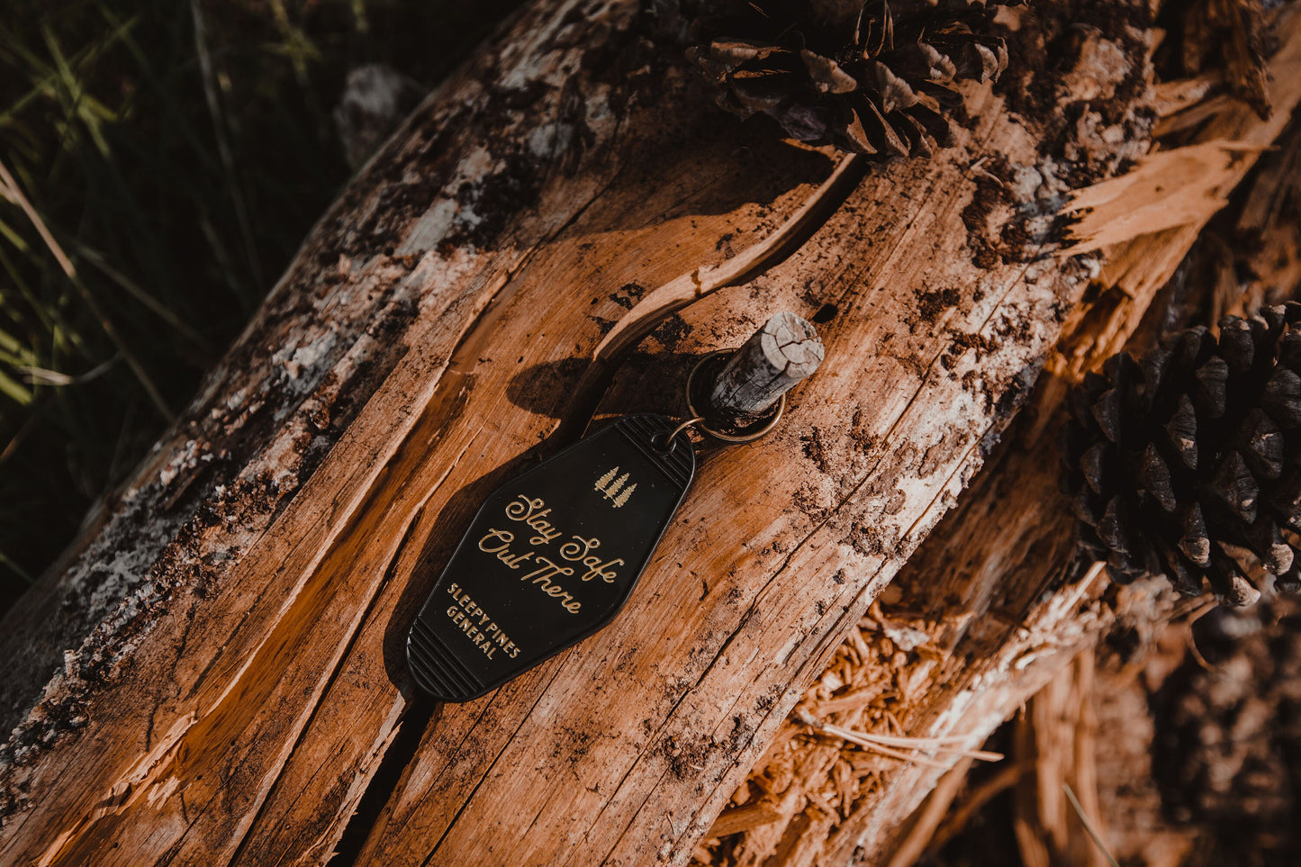 Stay Safe Out There Vintage Motel Keychain