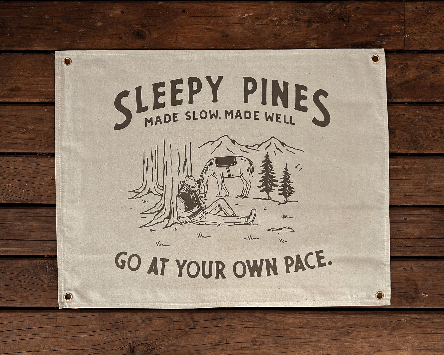 Sleepy Pines Signature Canvas Banner