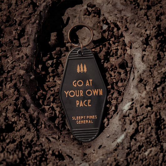 Go At Your Own Pace Vintage Motel Keychain