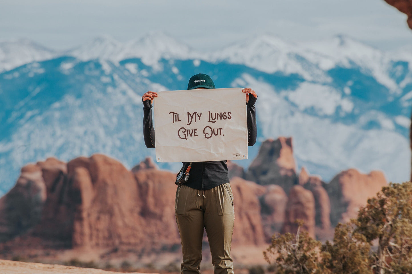 Til my Lungs Give Out Canvas Banner | 60 x 45 cm flag